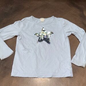 Crewcuts Light Blue Long Sleeve with Star Sequin